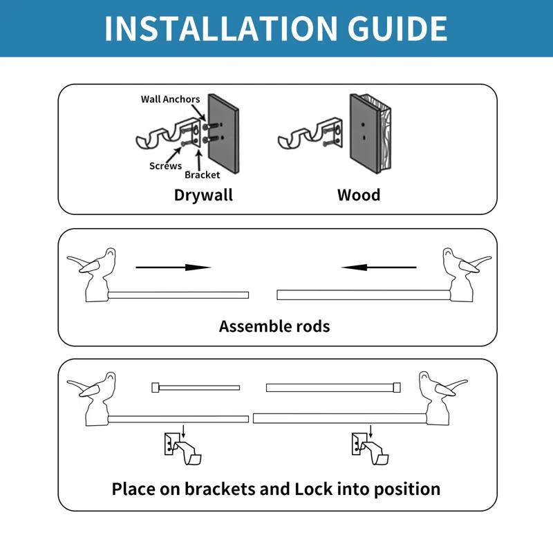 Meriville Adjustable Double Curtain Rod