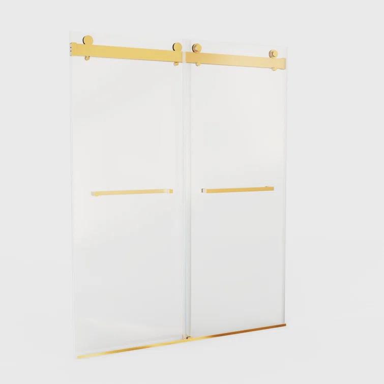Dimorphos 56-60"W x 76"H Frameless Double Sliding Shower Door with 10mm Tempered Glass Door 11DD161822LL