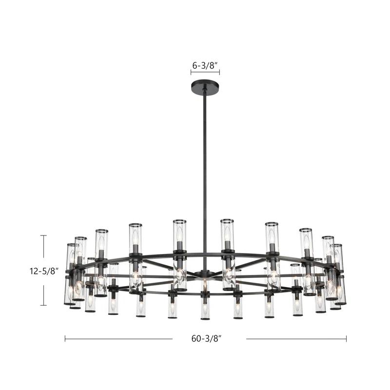 Alora Lighting Revolve 42 - Light Dimmable Wagon Wheel Chandelier
