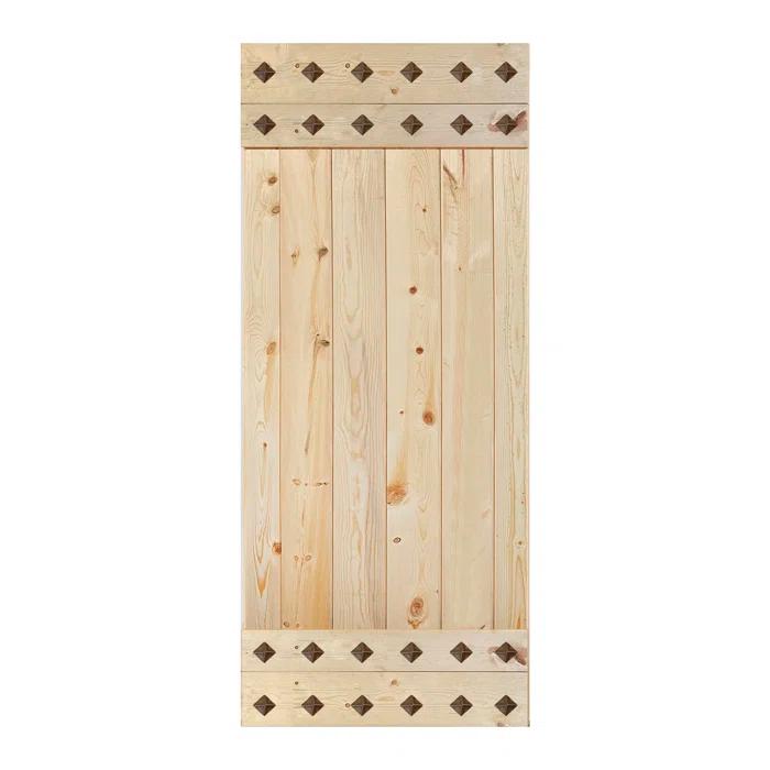 IsLife 84'' Solid Wood Paneled Matte without Installation Hardware Kit Barn Door