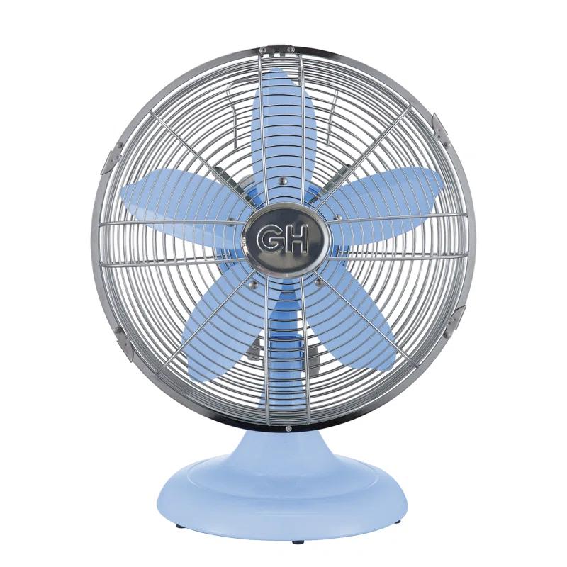 Good Housekeeping Good Housekeeping's All-Metal Retro 3-Speed 12" Oscillating Office Desk Table Fan (Multiple Finishes Available)