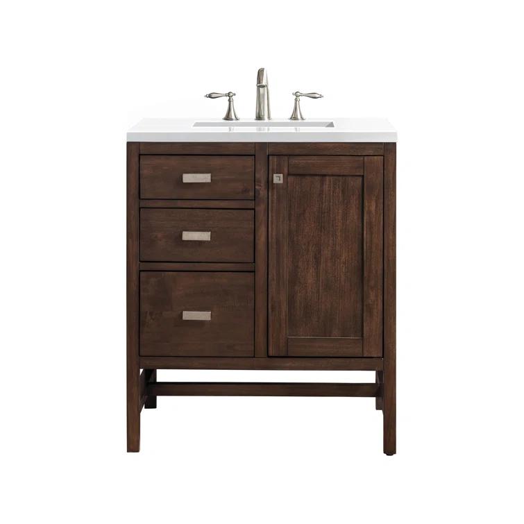 James Martin Vanities Addison 30'' Single Bathroom Vanity with Engineered Quartz Top