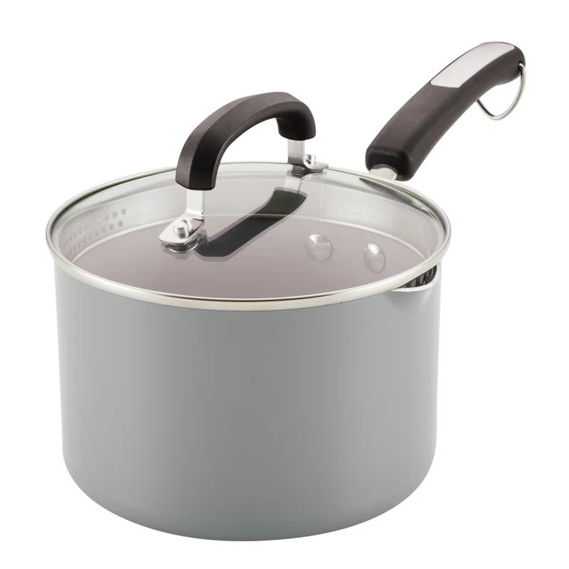 Farberware Eco Advantage Ceramic Nonstick Straining Saucepan With Lid, 3-Quart