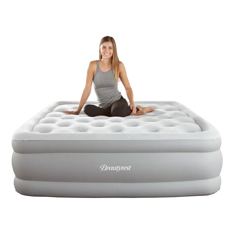 Beautyrest Beautyrest Sky Rise Inflatable Air Mattress, Electric Air Pump, Puncture Resistant Vinyl, Guest Bed