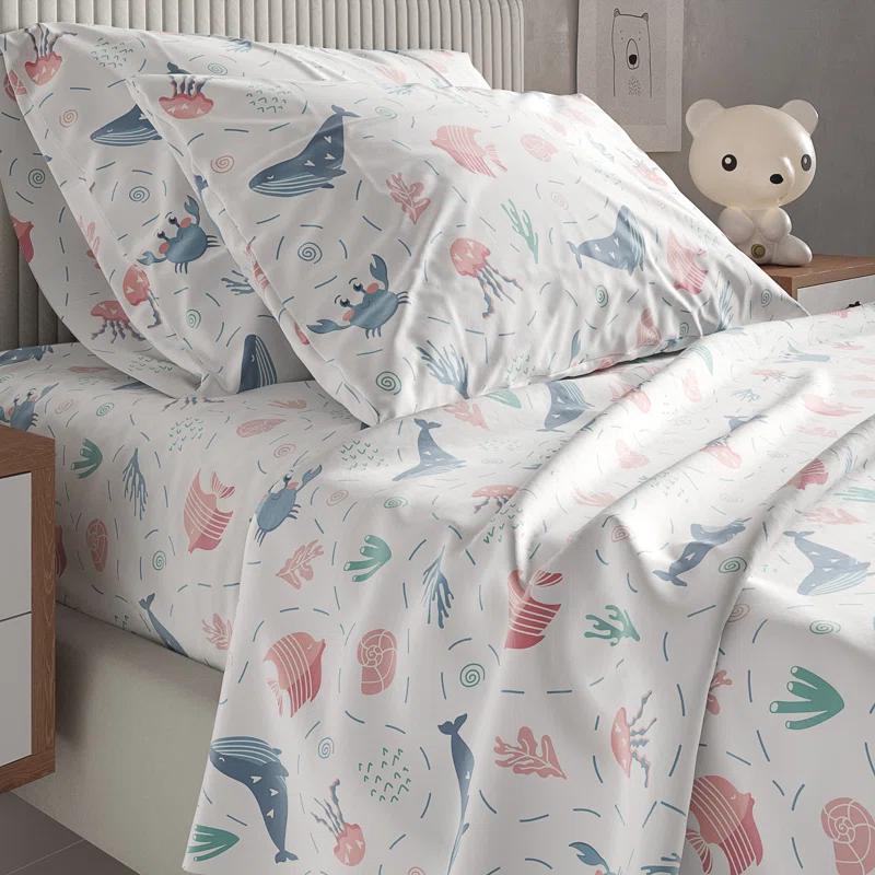 CGK Linens 4 Piece Kids Microfiber Sheet Set - Wrinkle Free - Cute, Cozy, Soft