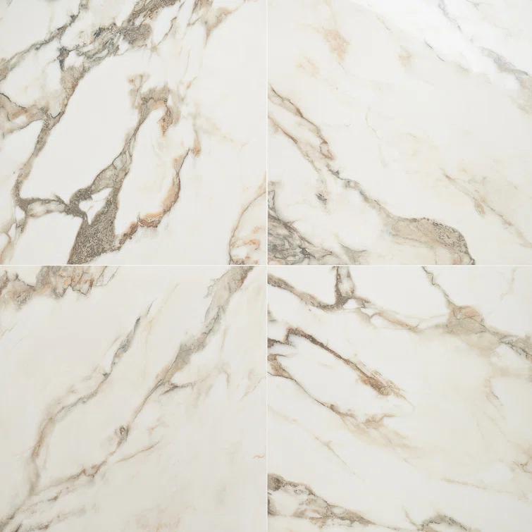 24" x 24" Polished Marble Look Porcelain Floor and Wall Tile (15.5 Sq. Ft. / Case)