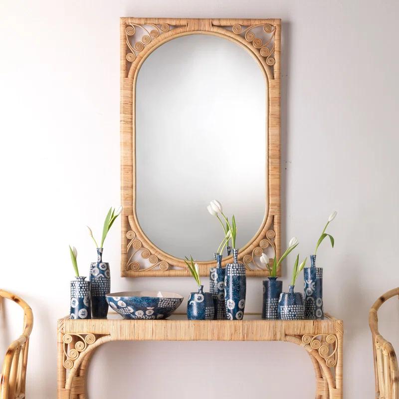 Primrose Rattan Flat Wall Mirror