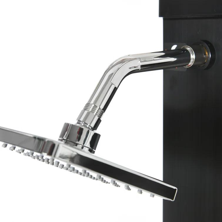 Outsunny Solar Powered Temperature Controlled PVC Freestanding Outdoor Shower with Detachable Shower Head and Footwash Spout