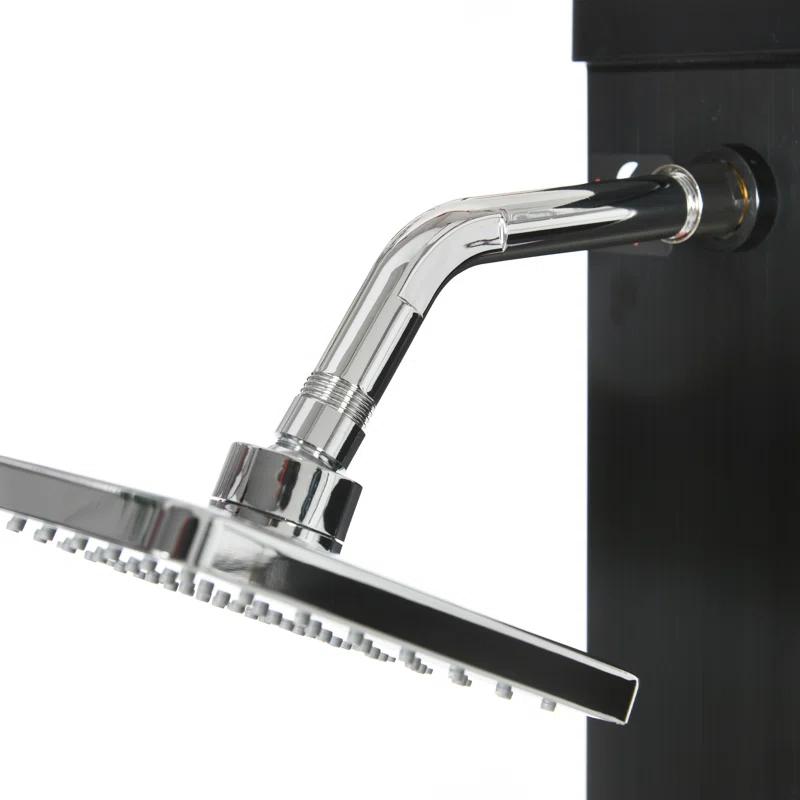 Outsunny Solar Powered Temperature Controlled PVC Freestanding Outdoor Shower with Detachable Shower Head and Footwash Spout