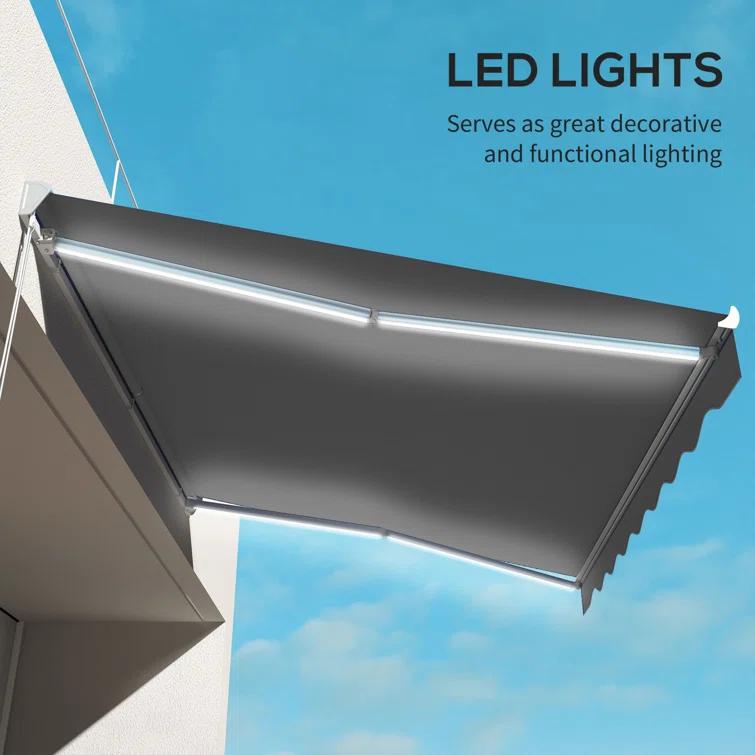 Outsunny Outsunny Polyester Cover Retractable Patio Awning