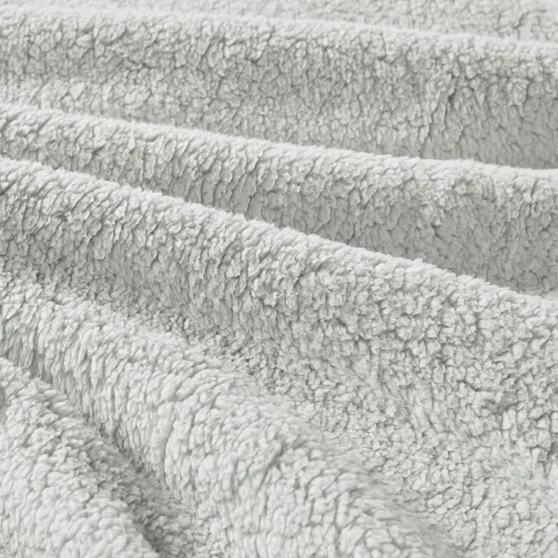 Twin/Twin XL Arabella Crushed Velvet to Faux Shearling Soft Reversible Teen Comforter Set Silver - Intelligent Design: Hypoallergenic Velvet Bedding