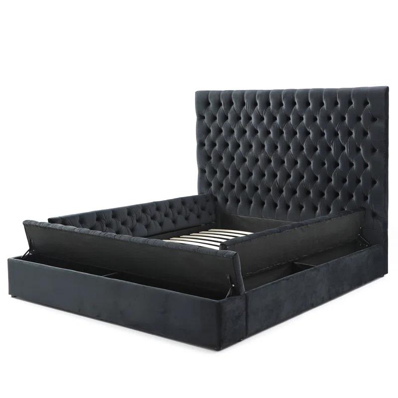Aidelyn Upholstered Velvet Platform Bed