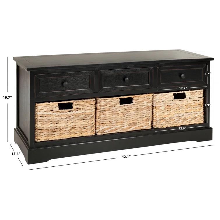 Adayla Solid Wood Drawers Storage Bench
