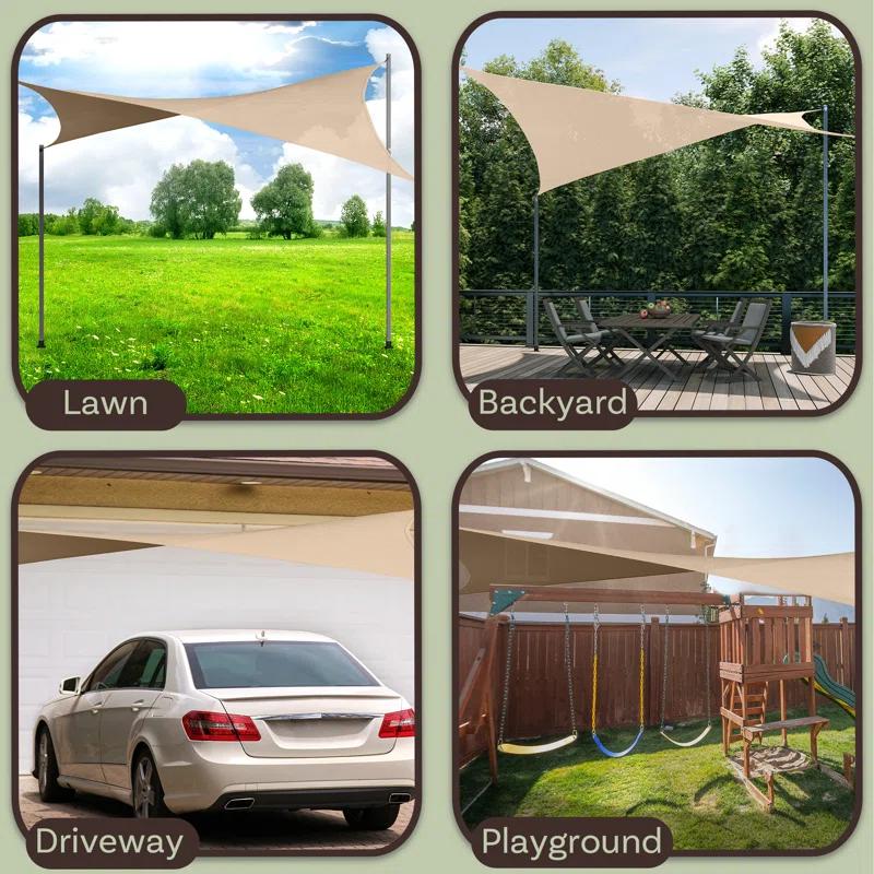 Pure Garden Sun Shade Canopy - 10x13ft Curved Rectangle Sun Shade Sail with UV Protection - Sun Shades Outdoor Patio or Pool Canopy - Sunshades for Patio, Yard, Deck or Outdoor Activities by Pure Garden