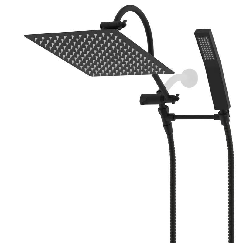 All Metal 12 Inch High-Pressure Rainfall Shower Head with Handheld Sprayer