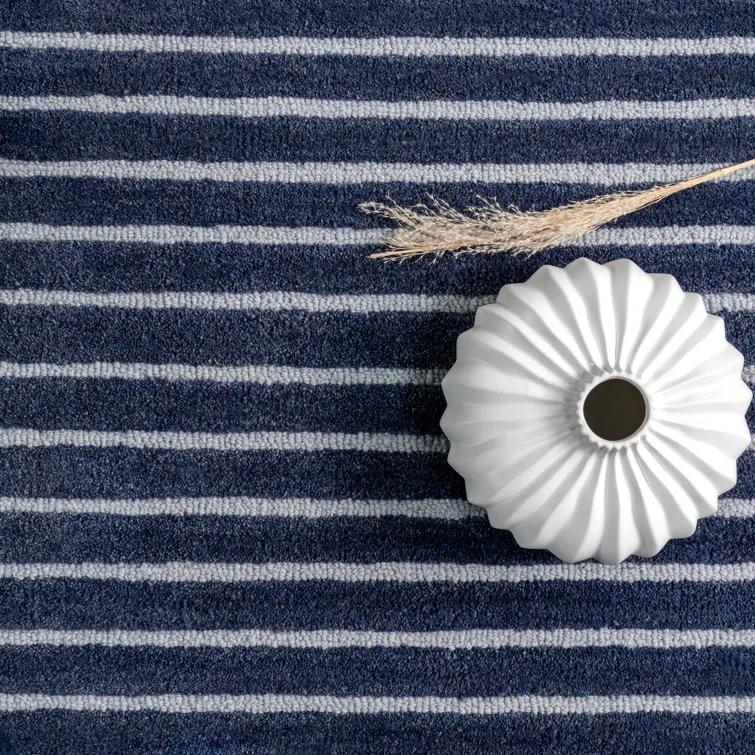 Breakwater Bay Pacific Striped Wool Area Rug