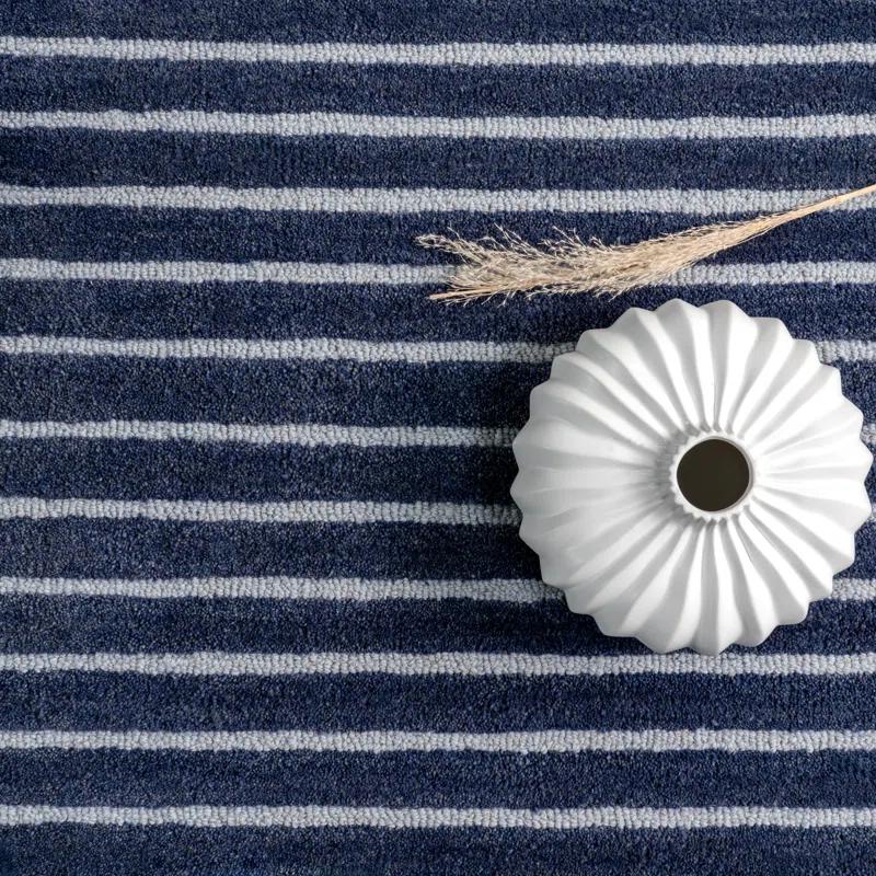 Breakwater Bay Pacific Striped Wool Area Rug