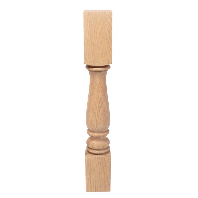 Architectural Products by Outwater L.L.C. Unfinished North American Solid Oak Plain Full Round Kitchen Island Leg (Set of 4)
