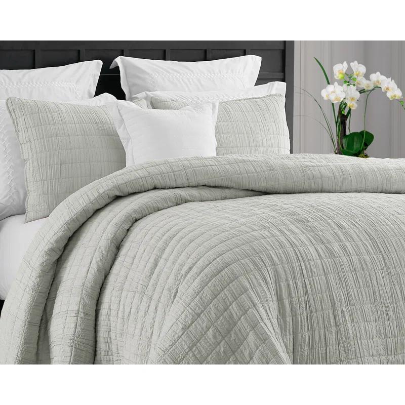 Swift Home Ultra Soft Crinkle Washed Microfiber 3-Piece Quilt Set