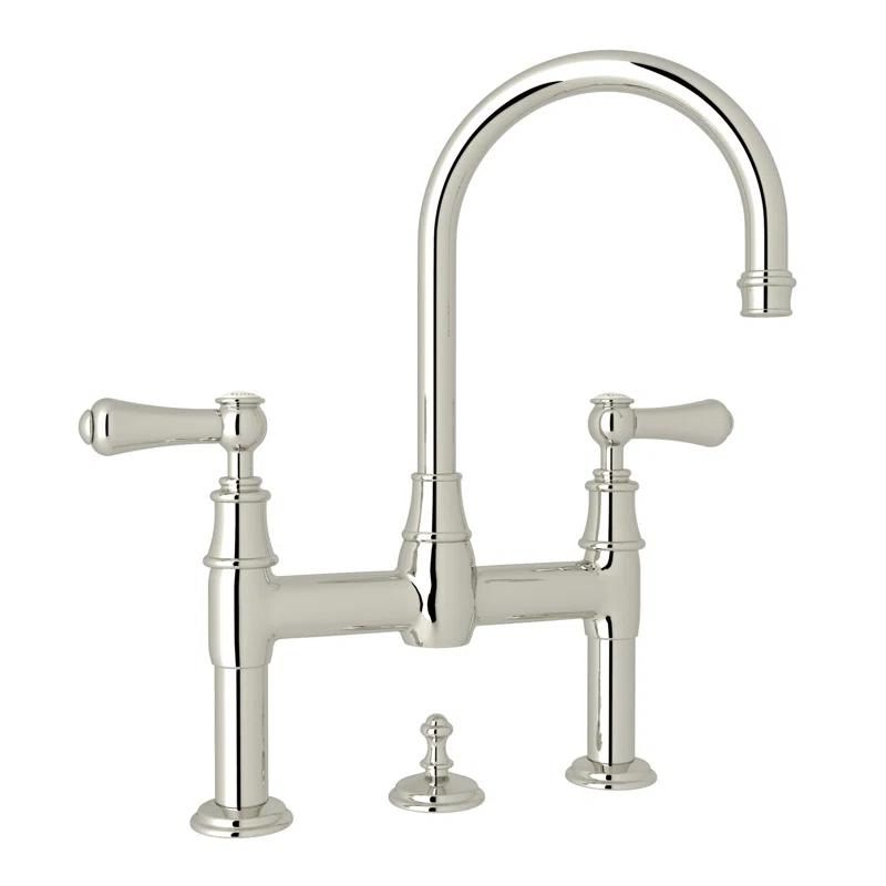 Perrin & Rowe U.3708LSP-PN-2 Georgian Era Bridge Lavatory Faucet