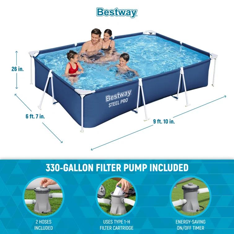 Bestway Bestway Steel Pro Rectangular Above Ground Swimming Pool Set