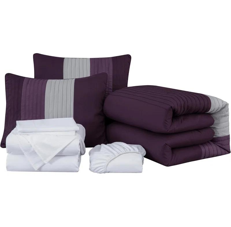 Chezmoi Collection Briar Microfiber Bed in a Bag Comforter Set