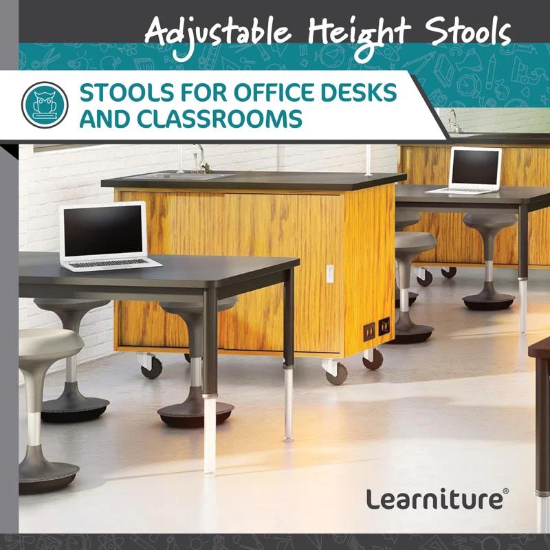 Learniture Adjustable Height Backless Foam-Padded Active Learning Stool