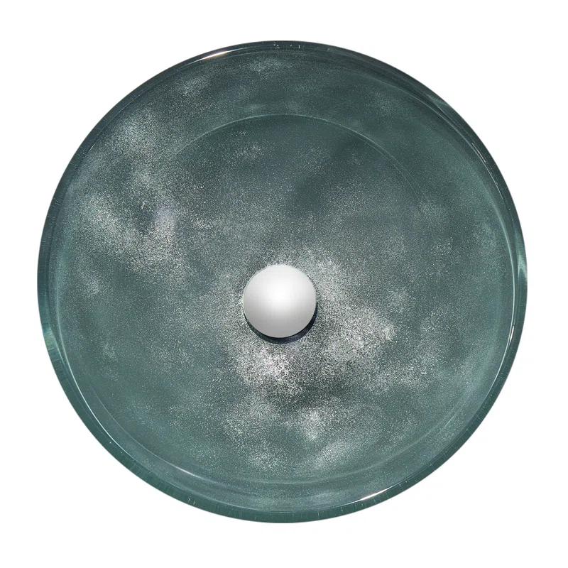 ANZZI LS-AZ917 ANZZI Belissima 16.5'' Stellar Gray Glass Circular Bathroom Sink