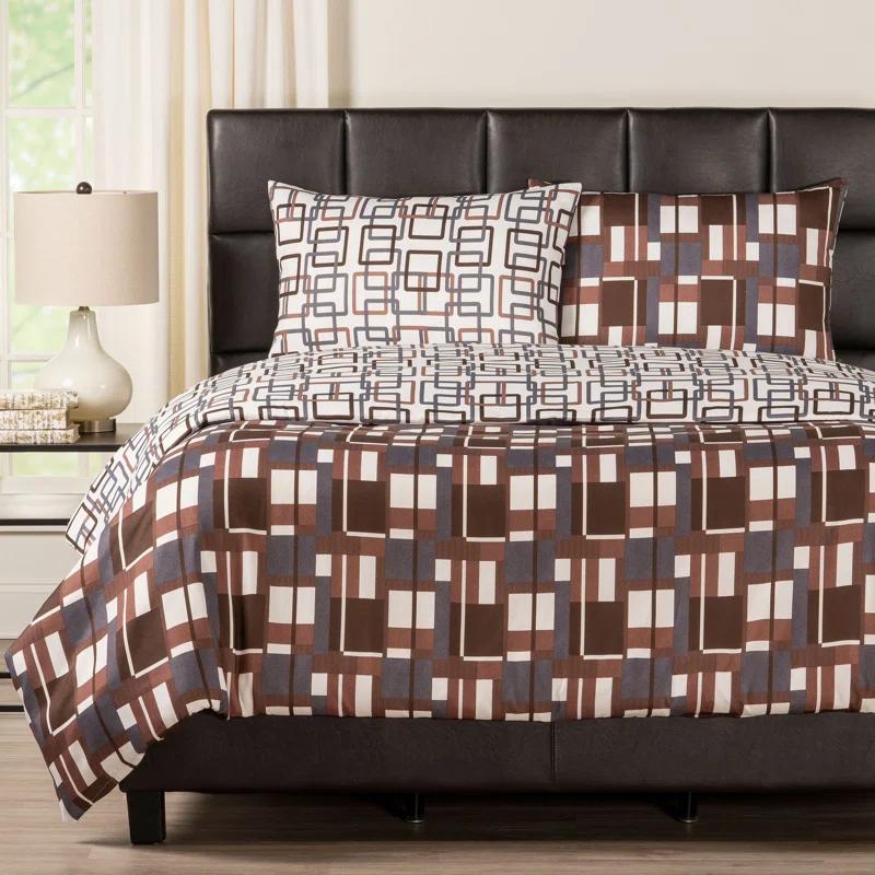 Plaid Men Plaid Duvet Cover Set