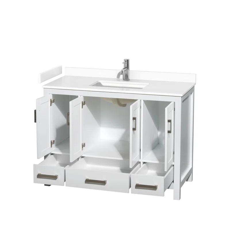 Wyndham Collection Sheffield 48" Freestanding Single Bathroom Vanity with Cultured Marble Top