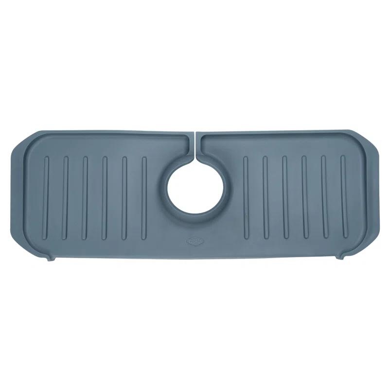 Ginsey Clorox KeptClean Kitchen Faucet Splash Guard – Easy-to-Install, Water-Resistant Protection for Faucets and Sink Area, Self-Draining Channels Direct Water Into Sink – Almond
