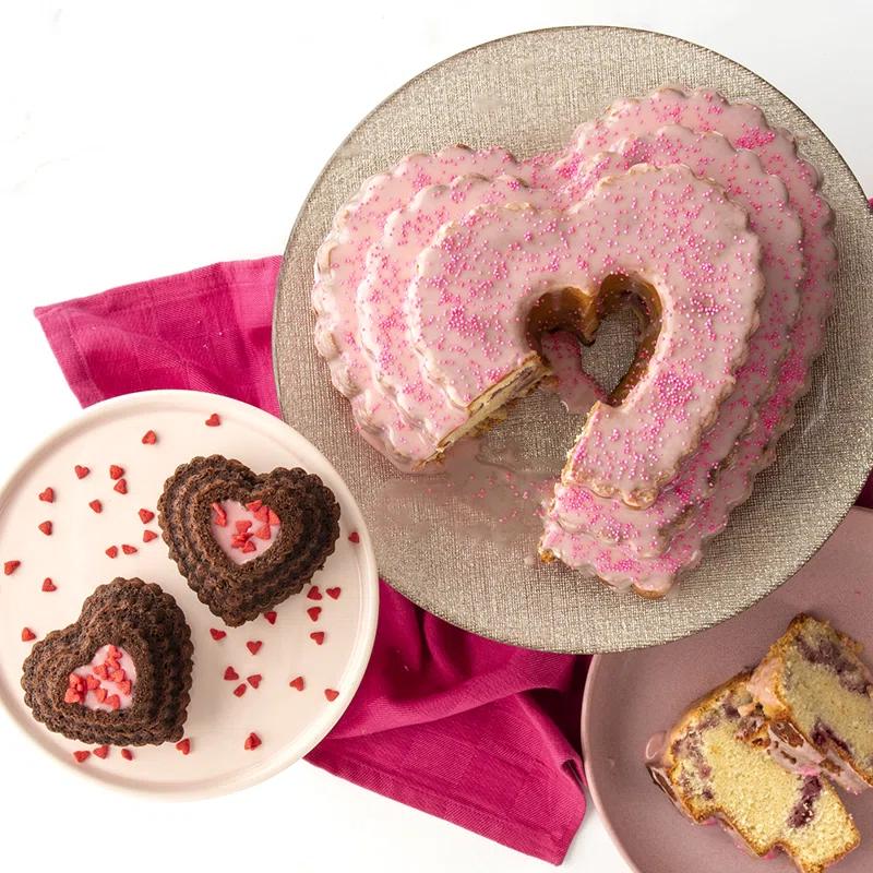 Nordic Ware Nordic Ware Non-Stick Novelty Tiered Hearts Cakelet Pan