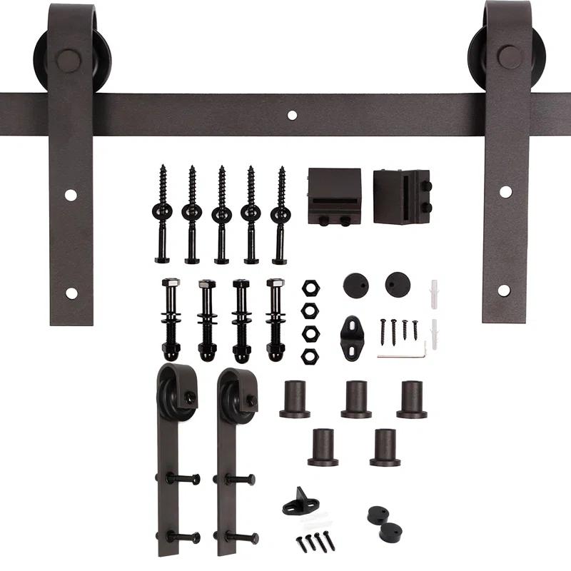 L Series Paneled Solid Wood Sliding Barn Door with Installation Hardware Kit -Assembly Needed