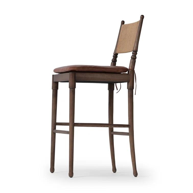 Fayth Bar and Counter Stool by Amber Lewis x Four Hands - Mahogany Leather / Bar