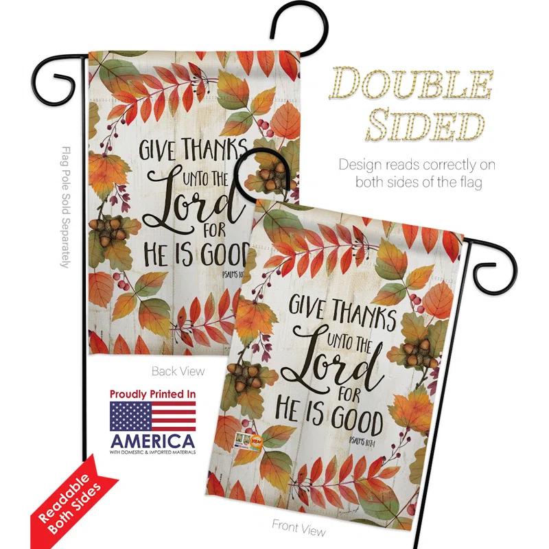 Breeze Decor Double Sided 40'' H x 28'' W Polyester Thanksgiving House Flag