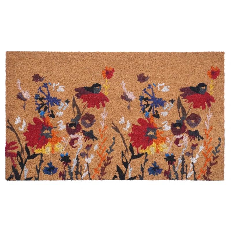 Non-Slip Floral Outdoor Doormat