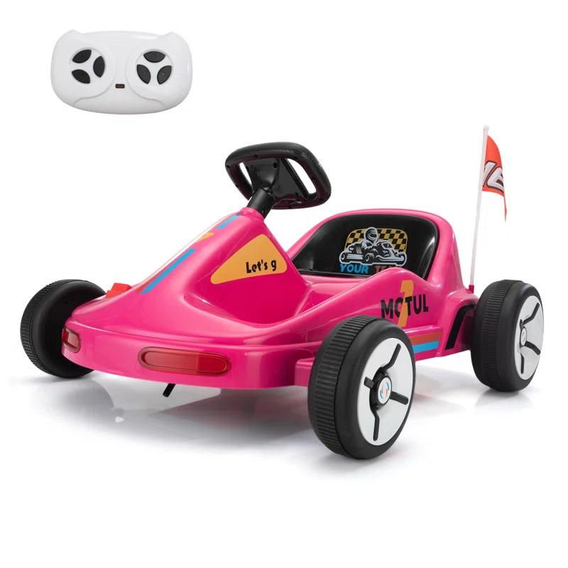 Tobbi 12v Kids Go Kart, Outdoor Battery Powered Ride On Car For Boys And Girls Aged 3-8, Childrens Electronic Toy Go Kart With 2 Speed Modes, Remote Control,bluetooth