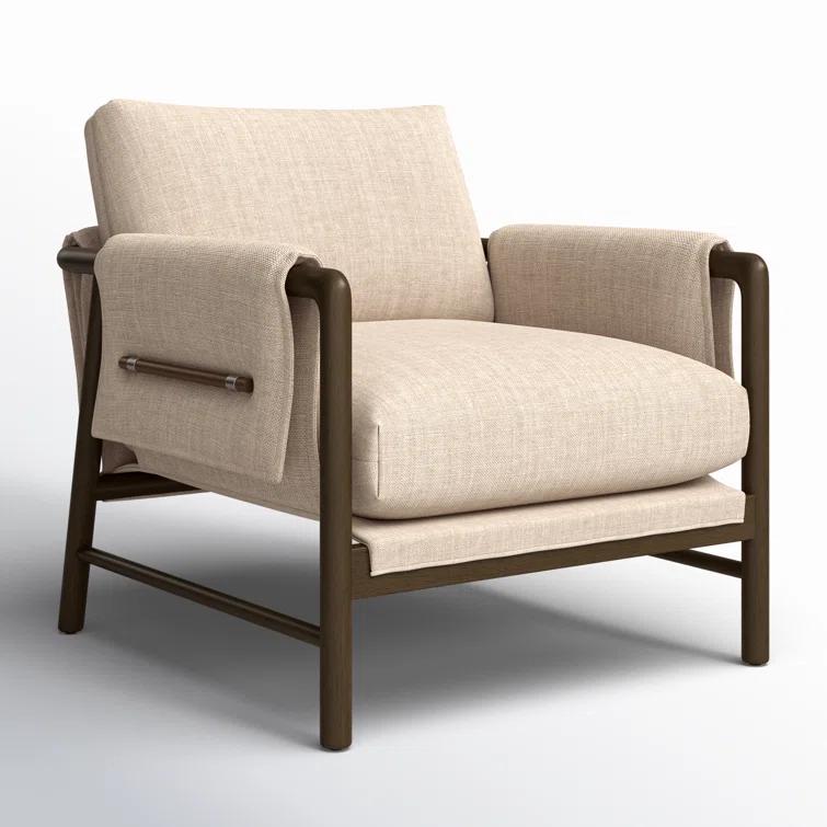 Beige Parawood Frame Stationary Armchair