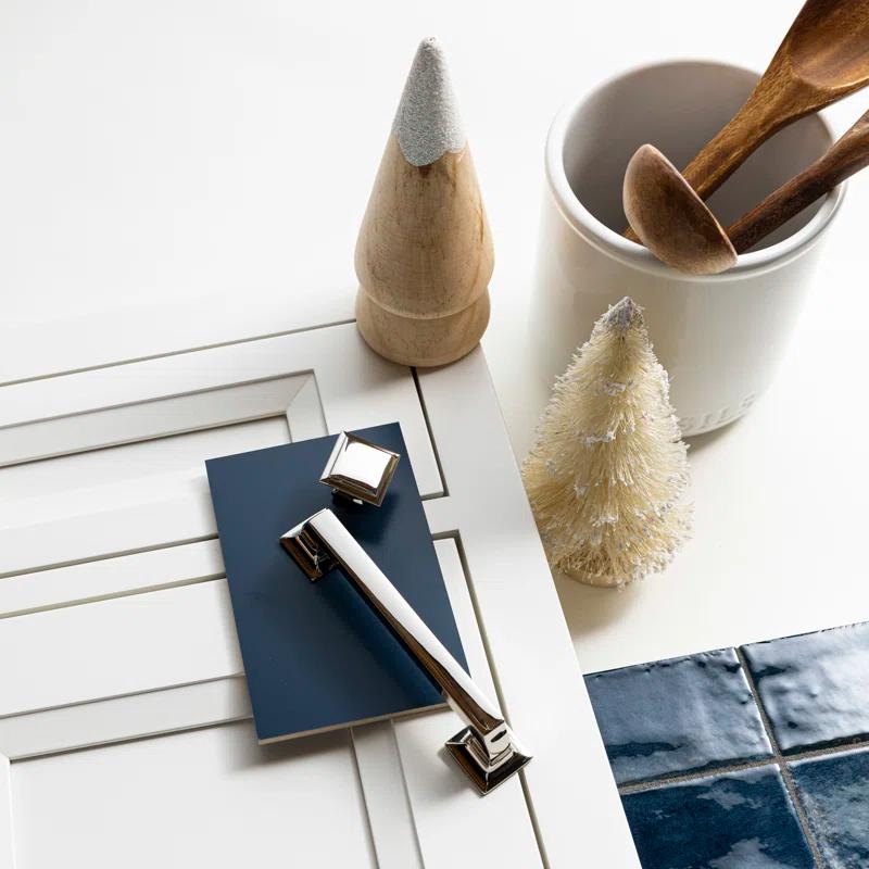 Hickory Hardware Studio Collection Handle Pull - 3-3/4" Center to Center Cabinet Pull Satin Nickel - Transitional Hardware for Drawers & Cabinets