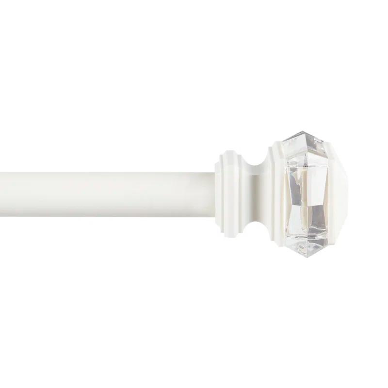 Amalgamated Textiles Exclusive Home Marquise 1" Curtain Rod and Coordinating Finial Set, Adjustable