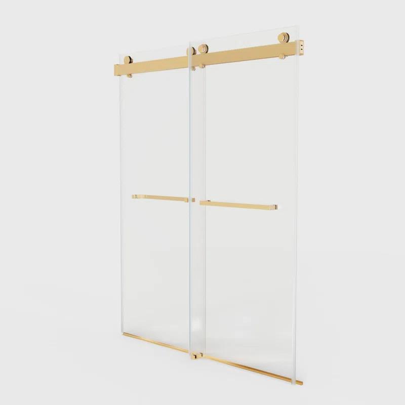 Dimorphos 56-60"W x 76"H Frameless Double Sliding Shower Door with 10mm Tempered Glass Door 11DD161822LL