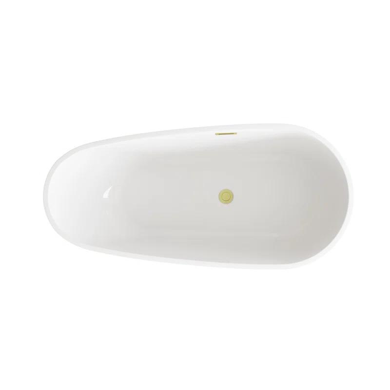 Living District 67 Inch Bathtub in Glossy White with Trim BT30267GW-BGD