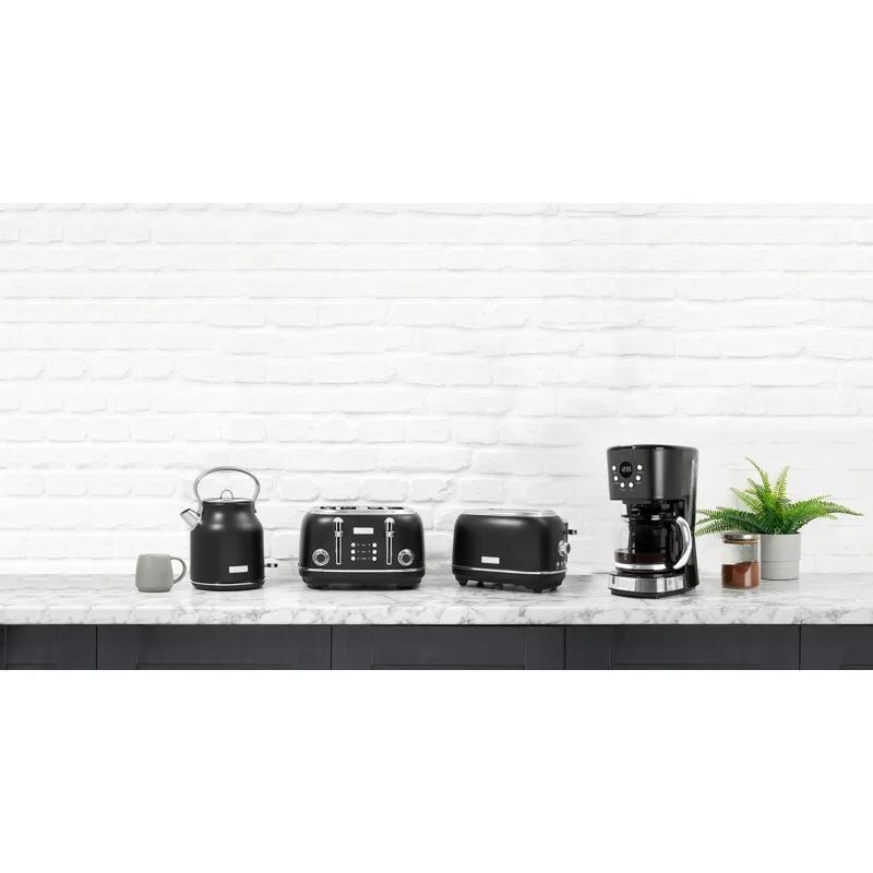HADEN Heritage Black and Chrome 12-Cup Programmable Coffee Maker