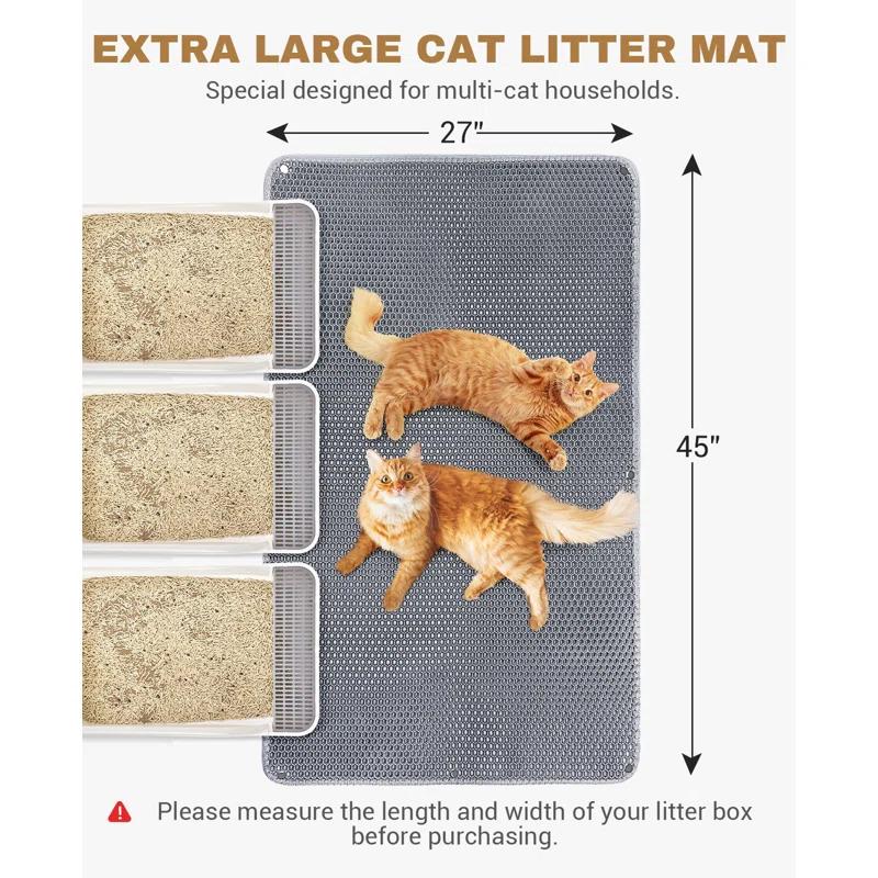 BBCPC Extra Large Cat Litter Mat, Machine Washable, Waterproof & Easy Clean