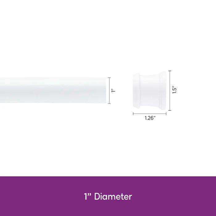 Kenney Twist & Fit Kenney Twist & Fit 24-40 Inch Adjustable Straight Stall Tension Shower Curtain Rod