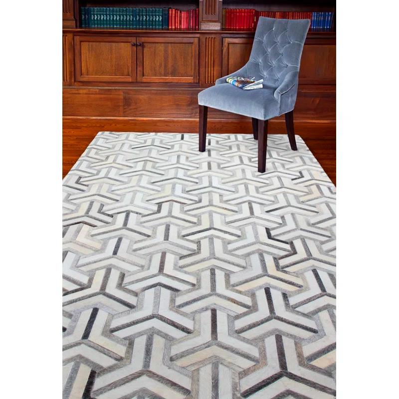 Darya Home Cowhide Geometric Indoor Rug