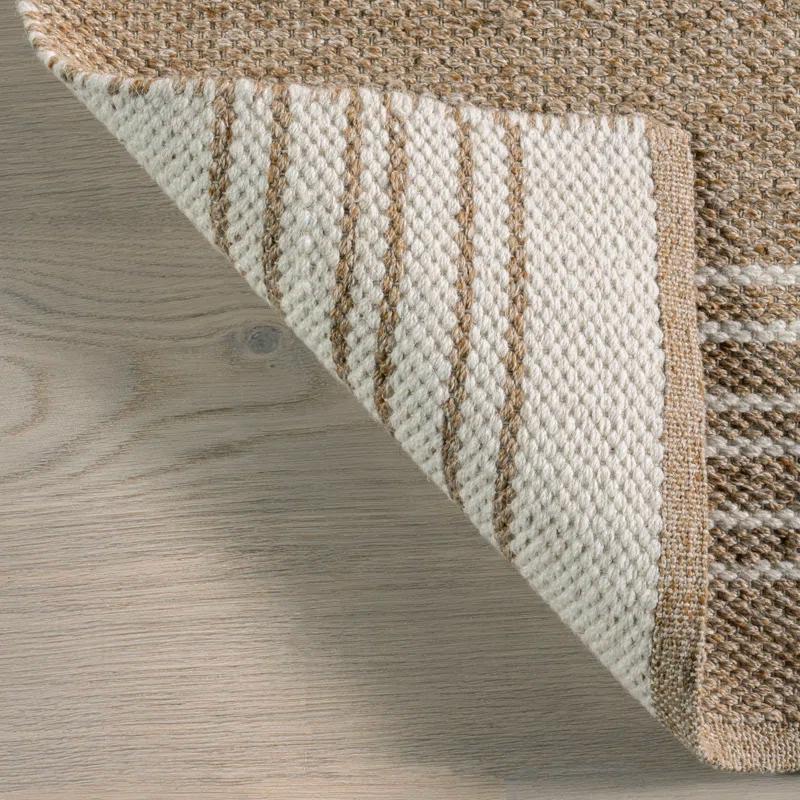 Breakwater Bay Amariana Reversible Striped Wool Area Rug