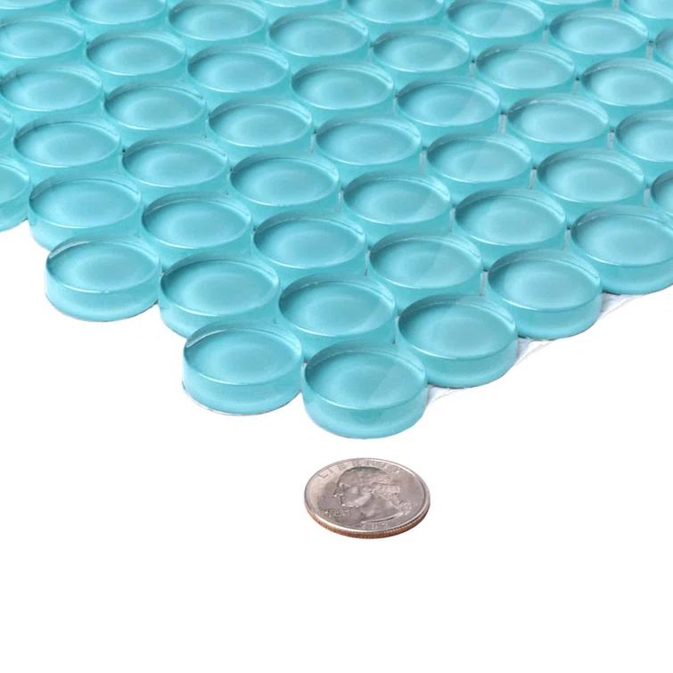 Apollo Tile Penny 1 " X 1 " Straight Edge Glass Mosaic Sheet Wall & Floor Tile