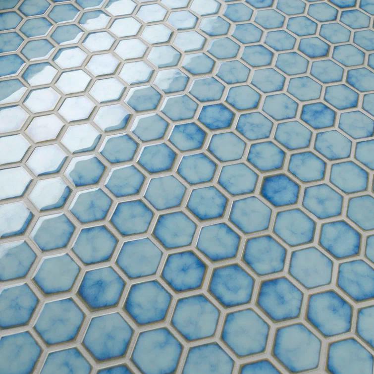 Merola Tile Hudson Due 2" Hex 10-7/8 " x 12-5/8 " Porcelain Mosaic Floor and Wall Tile