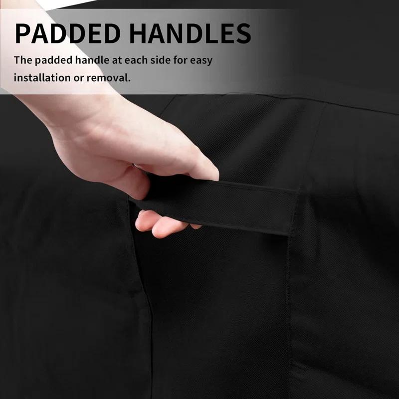 600D Heavy Duty Patio Furniture Cover, Outdoor Rectangular Table And Chair Set Cover, Waterproof Outdoor Sectional Set Cover (110"L X 84"W X 28"H, Black)